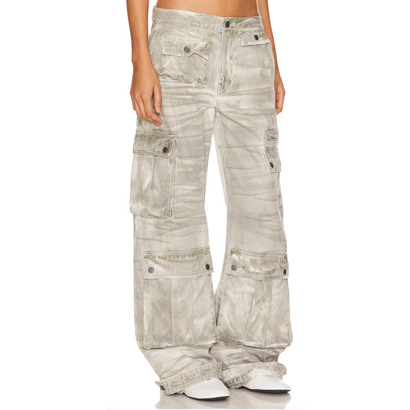 GRLFRND Lara Cargo Jean Desert Days SIZE 28 Camo Slouchy Low Rise Baggy $295 NEW - Picture 2 of 12